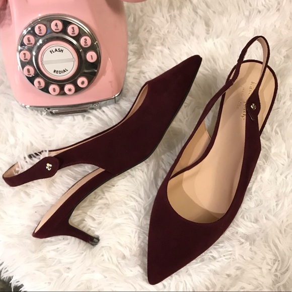 kate spade Shoes - New Kate spade suede sling back kitten heels